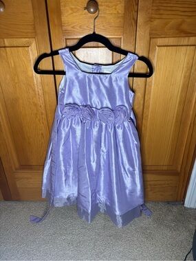 Little Miss Lavender Satin Party Dress